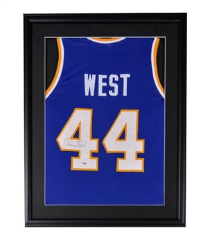 Jerry West Signed & Framed West Virginia Jersey